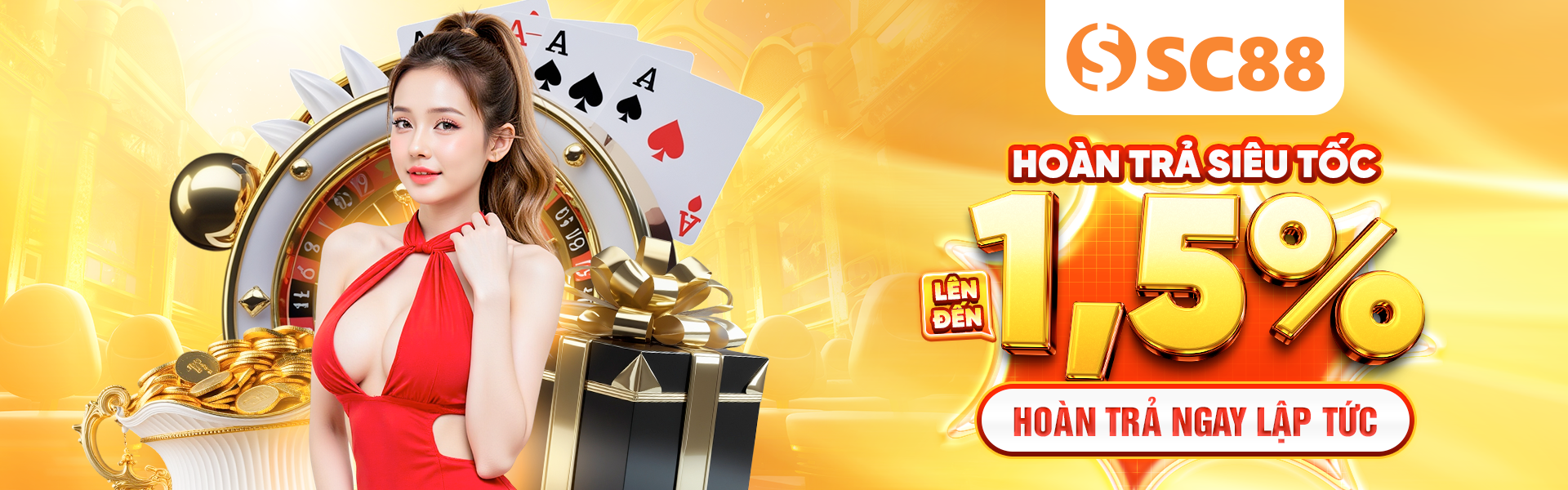 Banner Hoàn trả siêu tốc lên đến 1,5%, hoàn trả ngay lập tức